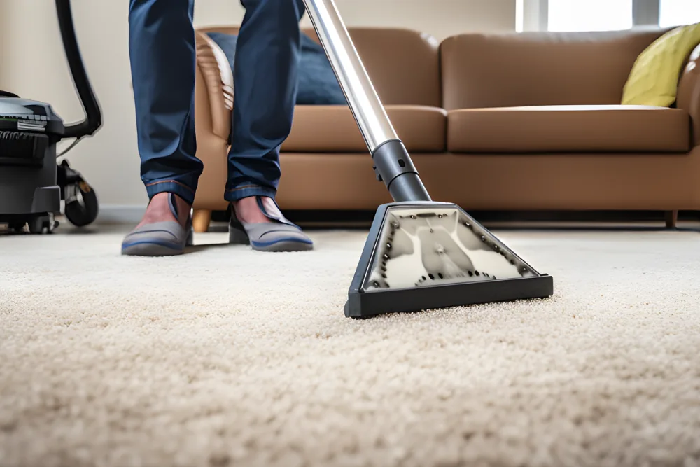 Cleaning Chief professional performing area rug deep cleaning in NYC