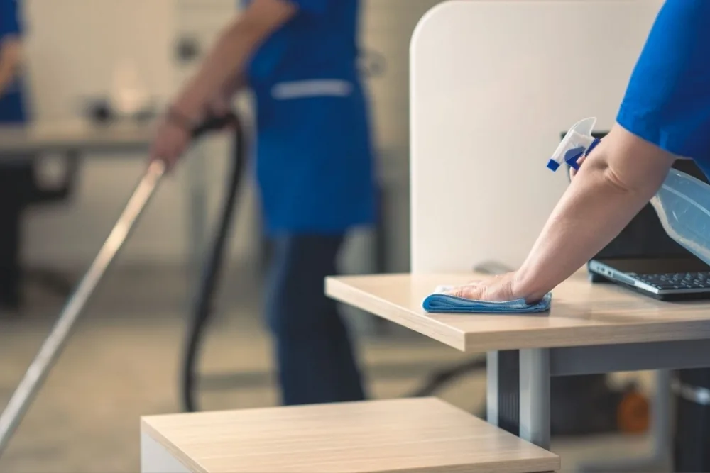 Cleaning Chief professional performing breakroom and kitchen cleaning in NYC