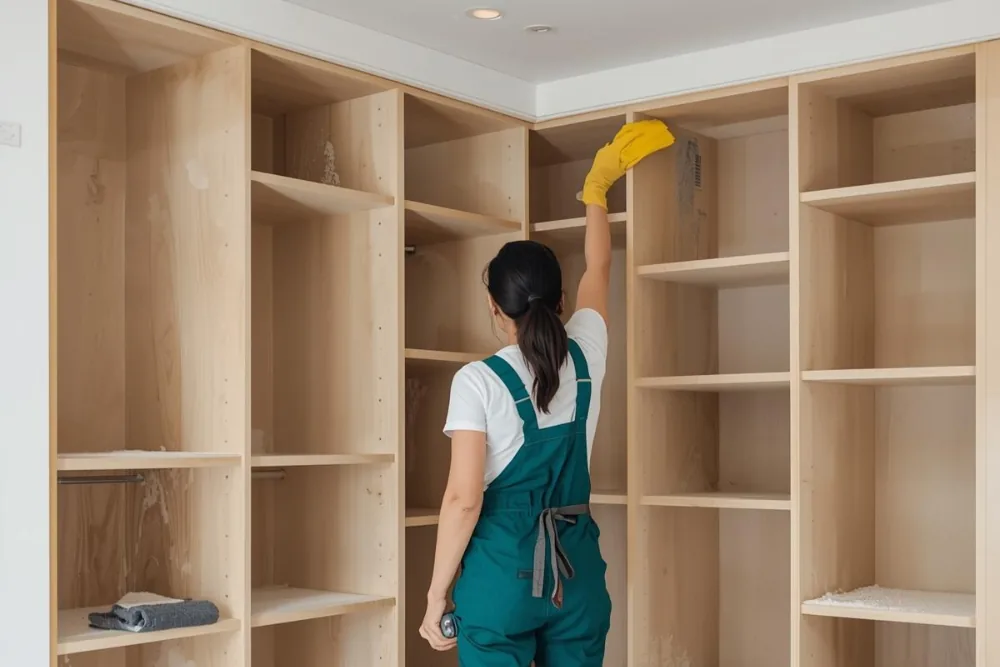 Cleaning Chief professional performing cabinet and built-in interiors in NYC