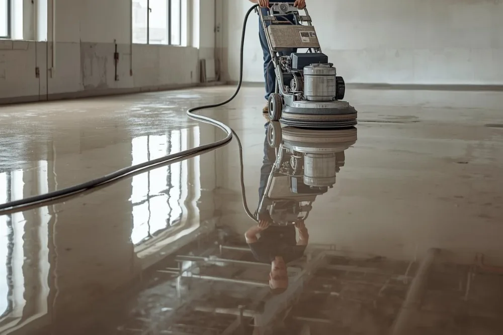 Cleaning Chief professional performing concrete polishing and sealing in NYC