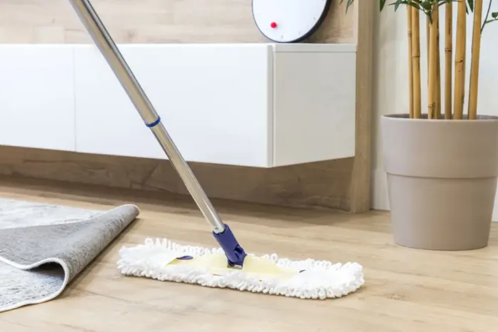 Cleaning Chief professional performing floor cleaning in NYC