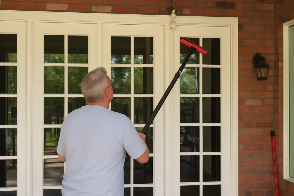 Cleaning Chief professional performing glass railing and stairwell cleaning in NYC