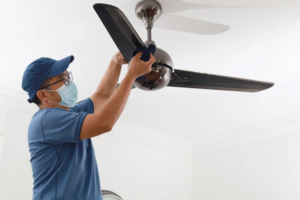 Cleaning Chief professional performing high-touch detail cleaning in NYC