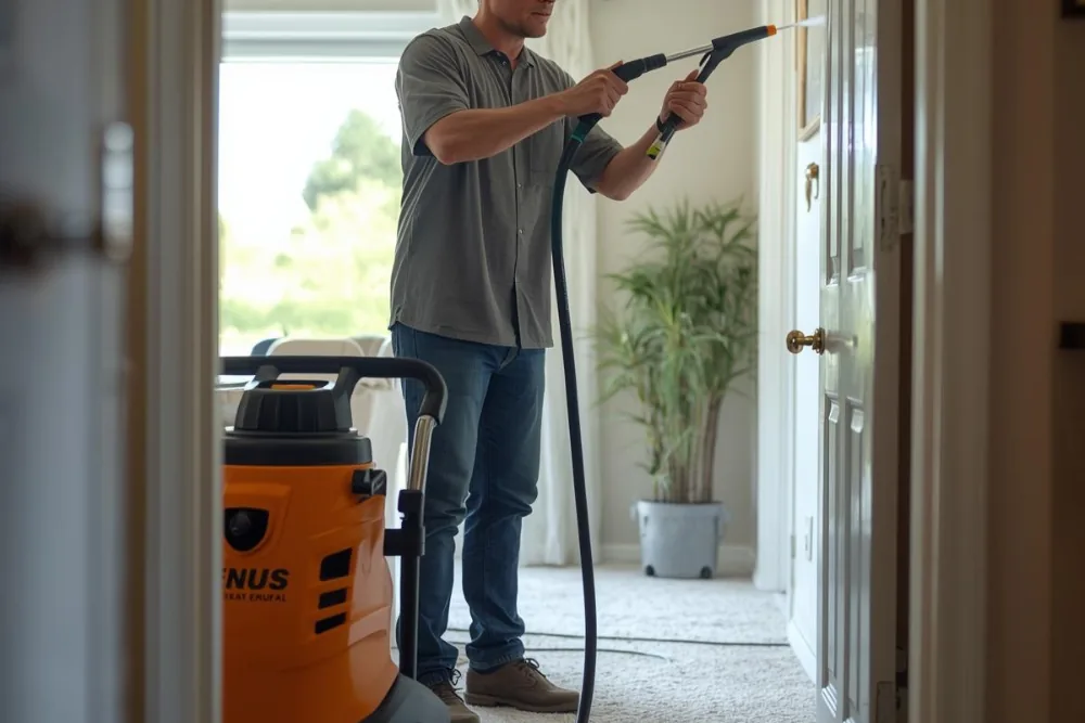 Cleaning Chief professional performing interior-safe pressure washing in NYC