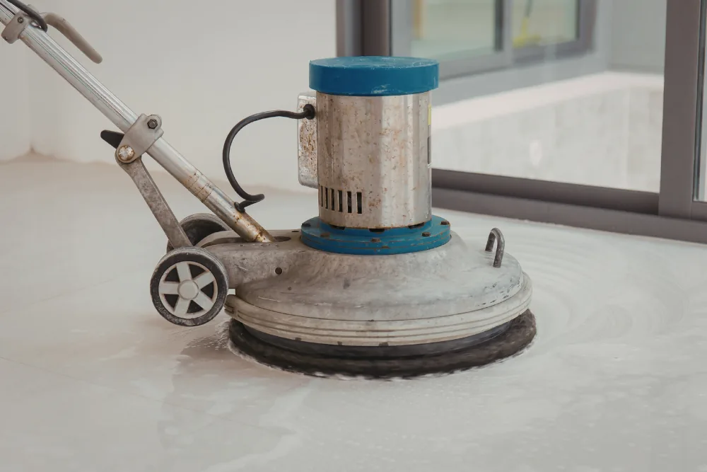 Cleaning Chief professional performing luxury vinyl and lvt auto-scrubbing in NYC