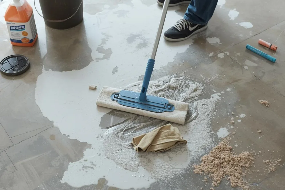 Cleaning Chief professional performing paint splatter and residue in NYC