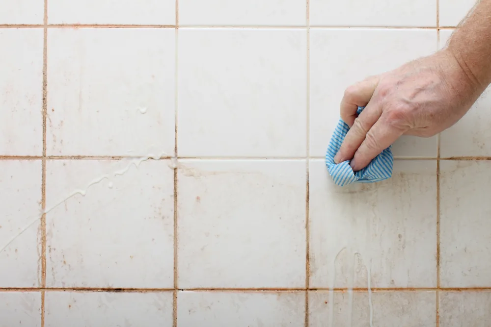 Cleaning Chief professional performing shower and tub deep cleaning in NYC