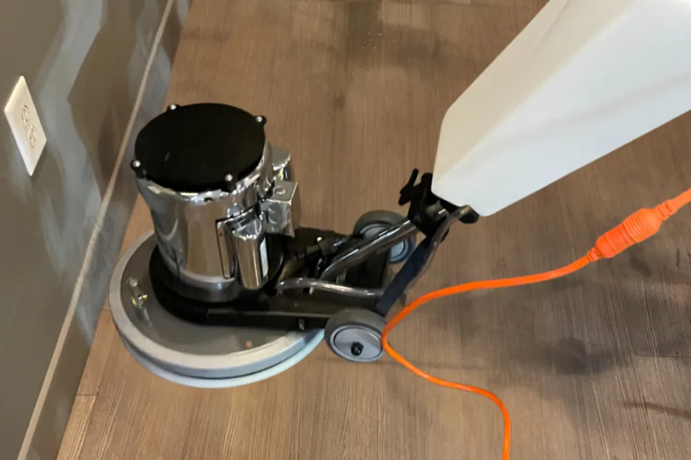 Cleaning Chief professional performing tile and linoleum finishing in NYC