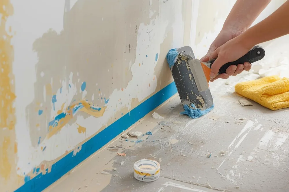 Cleaning Chief professional performing wall and ceiling cleaning in NYC