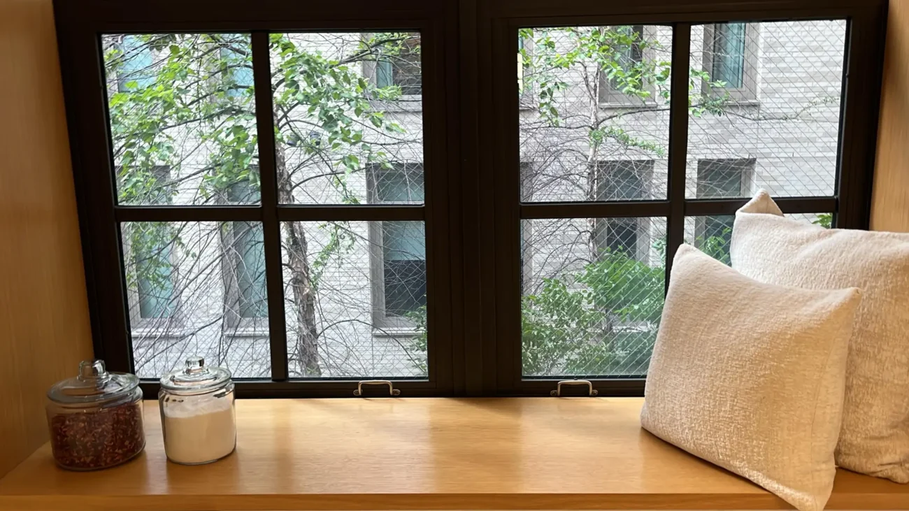 Pristine window sill in apartment of upper east side of Manhtan
