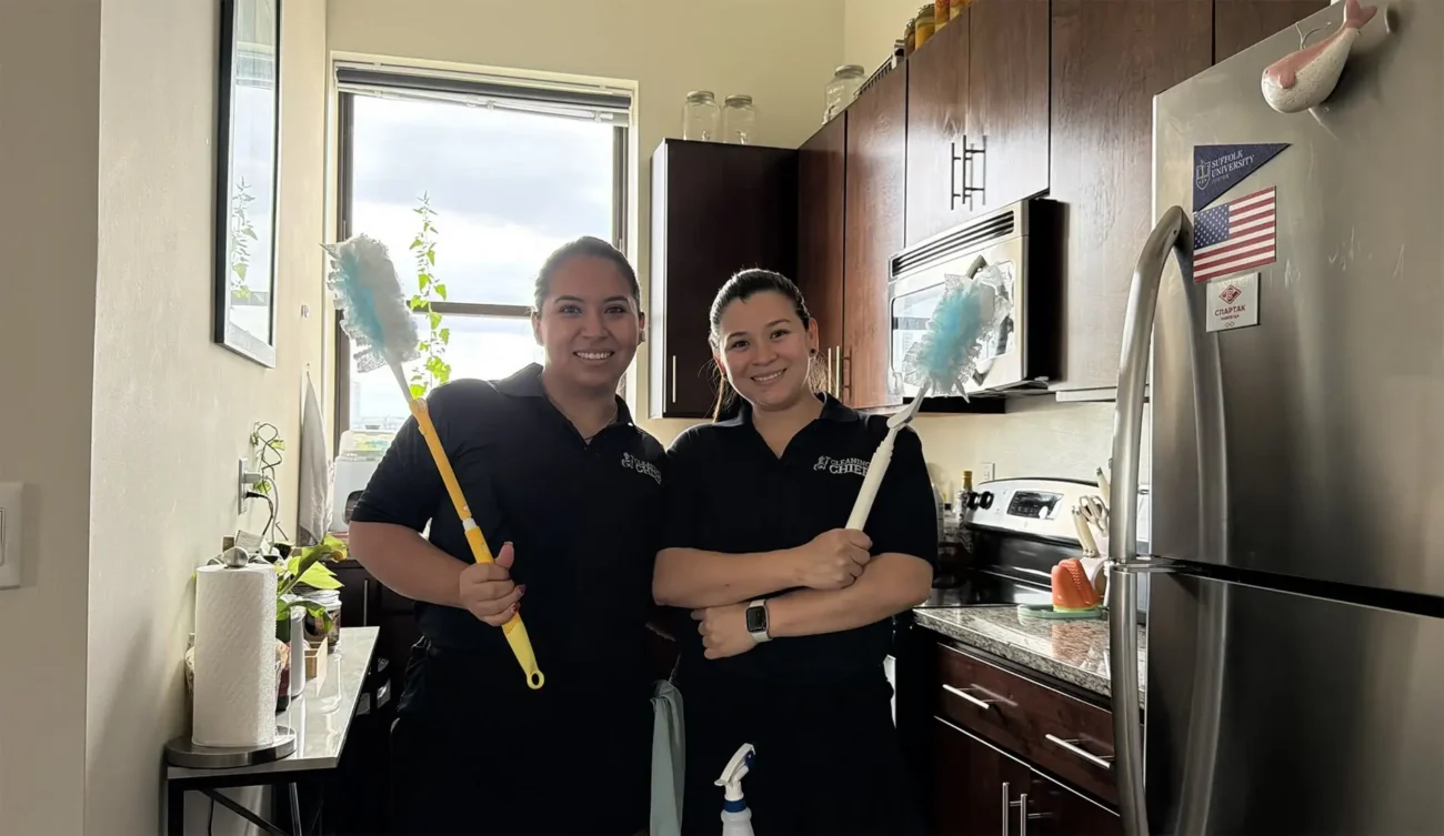 Reliable cleaning crew equipped with professional supplies for home and office cleaning services